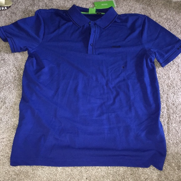 HUGO BOSS MOISTURE MANAGEMENT FABRIC NWT COLLARED JERSEY